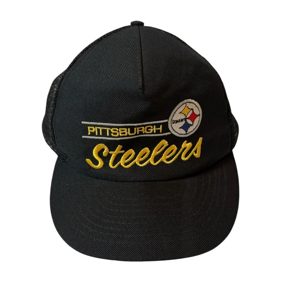 Vintage Otto Pittsburgh Steelers NFL Snap Back Adjustable Trucker Hat‎ OS